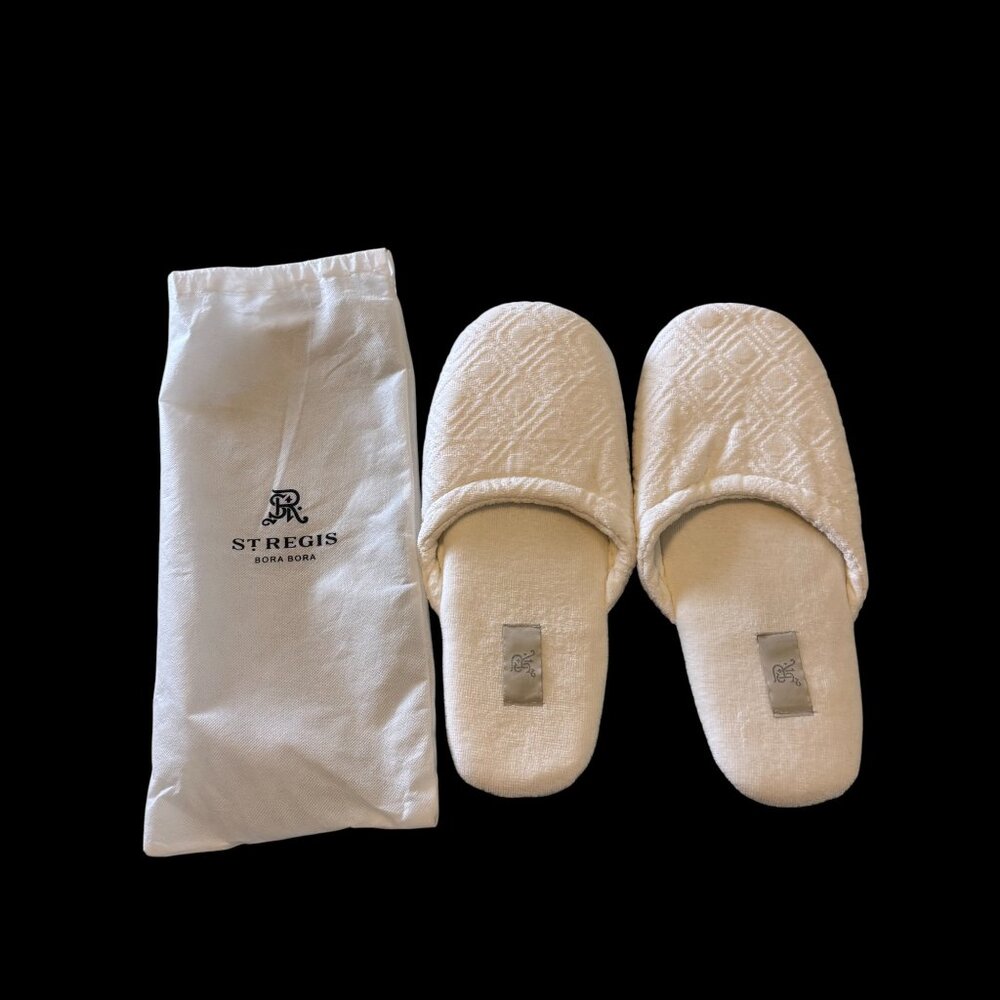 St. Regis Bora Bora Hotel Slippers White Luxury Resort Guest Pair New